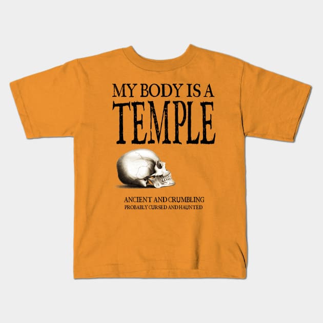 My Body Is A Temple - Exercise and Fitness Kids T-Shirt by The Blue Box